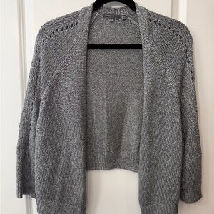 Vince Charcoal Metallic Women's Cropped Cardigan